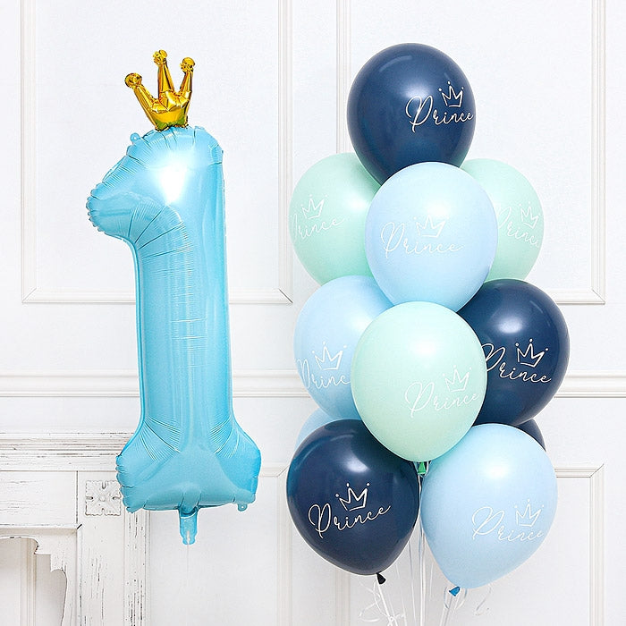 Birthday helium bouquet crown number [Prince Crown]