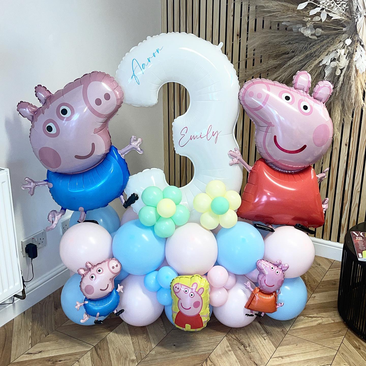 Personalised XL size Number and foil balloon Column