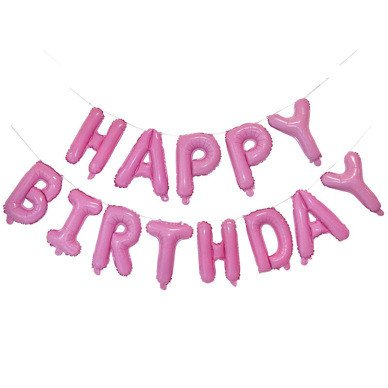Happy Birthday Pink Script Mylar Balloon